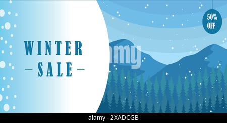 poster vettore di progettazione per la vendita invernale Illustrazione Vettoriale