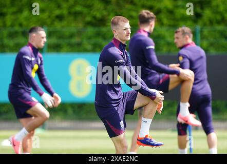 L'inglese Adam Wharton durante una sessione di allenamento al Tottenham Hotspur Training Session, Londra. Data foto: Giovedì 6 giugno 2024. Foto Stock