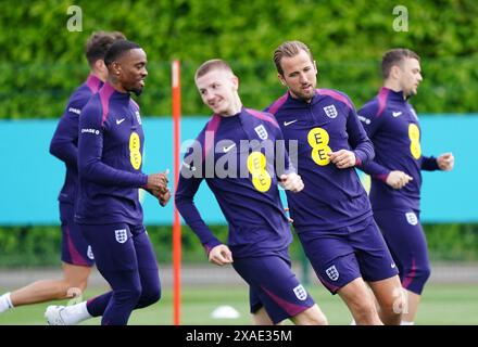 L'inglese Adam Wharton durante una sessione di allenamento al Tottenham Hotspur Training Session, Londra. Data foto: Giovedì 6 giugno 2024. Foto Stock