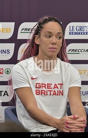 Stadio Olimpico, Roma, Italia. 6 giugno 2024. 2024 European Athletic Championships, conferenza stampa; Katarina Johnson-Thompson (GBR), medaglia d'oro mondiale di eptathlon crediti: Action Plus Sports/Alamy Live News Foto Stock