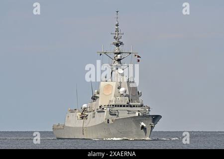 Fregata spagnola ALMIRANTE JUAN DE Borbón sul mar baltico al largo di Kiel Foto Stock