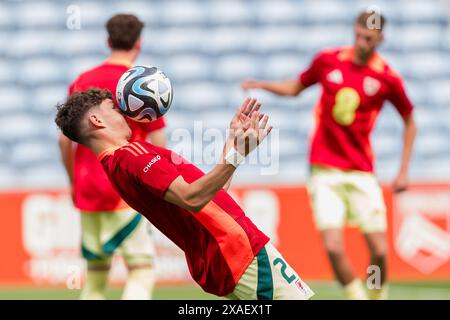 ALGARVE, PORTOGALLO - 06 GIUGNO 2024: Durante l'amichevole internazionale tra Gibilterra e Cymru all'Estadio Algarve in Portogallo il 6 giugno. (Foto di John Smith/FAW) Foto Stock