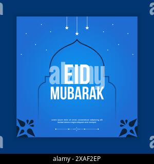 Design di banner o poster EID-al-Adha. Modello di design per banner o poster EID-al-Adha Mubarak. Illutrazione vettoriale Illustrazione Vettoriale