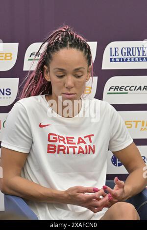 6 giugno 2024, sala d'Onore coni, Roma, Italia; Roma 2024 European Athletics Championships Official Press Conference; Katarina Johnson-Thompson (GBR), medaglia d'oro mondiale di eptathlon Foto Stock