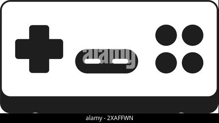 Illustrazione vettoriale dell'icona a forma di linea monocromatica del joystick del gamepad Y2K retro del controller di gioco virtuale. Video cyber gaming vintage con tecnologia console Illustrazione Vettoriale