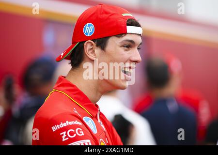 Montreal, Canada, 06/06/2024, BEARMAN Oliver, Ferrari driver Academy, ritratto durante la Formula 1 AWS Grand Prix du Canada 2024, 9° round del Campionato del mondo di Formula 1 2024 dal 07 al 09 giugno 2024 sul circuito Gilles Villeneuve, a Montreal, in Canada Foto Stock