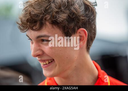 Oliver Bearman (GBR) - pilota di riserva, Scuderia Ferrari durante la Formula 1 AWS Grand Prix du Canada 2024, Montreal, Quebec, Canada, dal 6 giugno al 9 giugno - Rounfd 9 di 24 del Campionato del mondo di F1 2024 Foto Stock