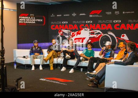 Conferenza stampa piloti durante Formula 1 AWS Grand Prix du Canada 2024, Montreal, Quebec, Canada, dal 6 al 9 giugno - Rounfd 9 di 24 del Campionato del mondo di F1 2024 Foto Stock