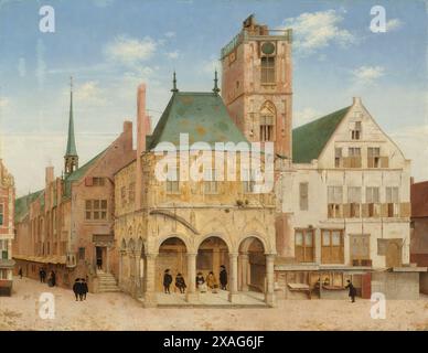 Dipinto del vecchio municipio di Amsterdam dell'artista olandese Pieter Jansz Saenredam in un capolavoro d'arte del 1657 Foto Stock
