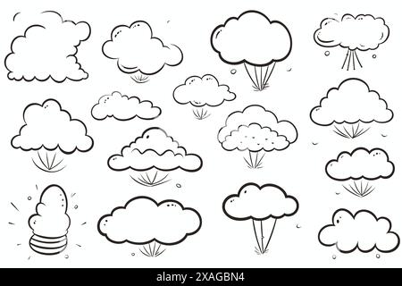 nuvole disegnate Illustrazione Vettoriale