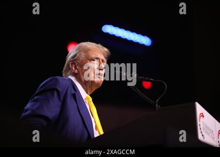 Phoenix, Arizona, Stati Uniti. 6 giugno 2024. L'ex presidente degli Stati Uniti DONALD TRUMP parla ad una manifestazione Chase the Vote a Phoenix, Arizona. (Credit Image: © Gage Skidmore/ZUMA Press Wire) SOLO PER USO EDITORIALE! Non per USO commerciale! Foto Stock