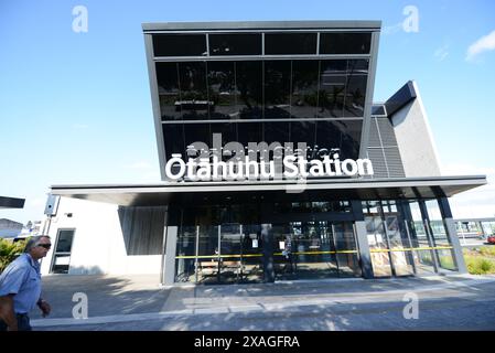 Stazione ferroviaria di Otahuhu ad Auckland, nuova Zelanda. Foto Stock