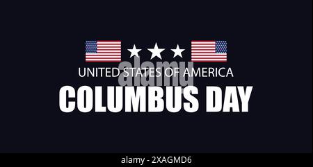 L'Happy Columbus Day celebra con una bandiera USA Illustrazione Vettoriale