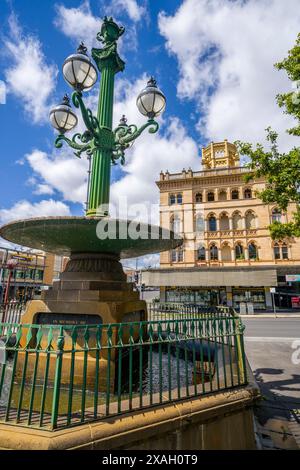 Burke e Wills Fountain, Ballarat, Victoria Foto Stock