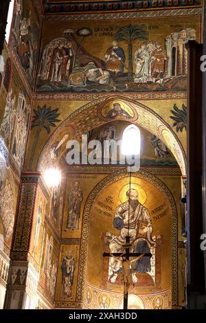 Mosaico di Paolo Apostolo nella Cattedrale di Monreale in Sicilia Foto Stock