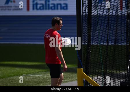 Roma, Italia. 7 giugno 2024. Il belga Philip Milanov nella foto durante l'evento di lancio del disco, ai Campionati europei di atletica leggera di Roma, in Italia, venerdì 07 giugno 2024. I Campionati europei di atletica leggera si svolgono dal 7 al 12 giugno. BELGA PHOTO JASPER JACOBS credito: Belga News Agency/Alamy Live News Foto Stock