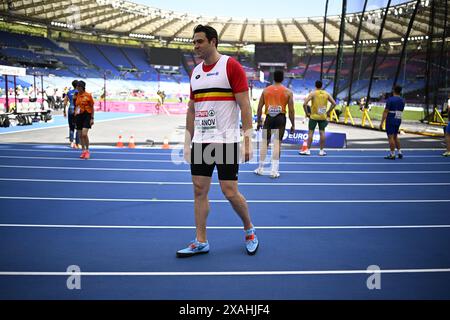 Roma, Italia. 7 giugno 2024. Il belga Philip Milanov nella foto durante l'evento di lancio del disco, ai Campionati europei di atletica leggera di Roma, in Italia, venerdì 07 giugno 2024. I Campionati europei di atletica leggera si svolgono dal 7 al 12 giugno. BELGA PHOTO JASPER JACOBS credito: Belga News Agency/Alamy Live News Foto Stock