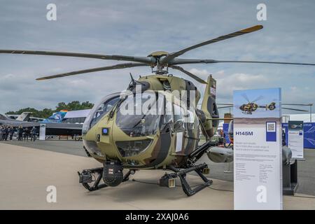 Airbus Helicopter H145M, ILA 2024, International Aerospace Exhibition Berlin, Schoenefeld, Brandeburgo, Germania Foto Stock