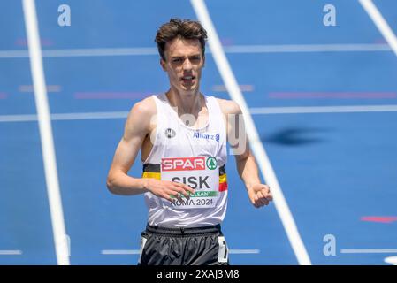 Roma, Italia. 7 giugno 2024. Pieter Sisk, in Belgio, gareggia per 800 metri durante la 26a edizione dei Campionati europei di atletica leggera di Roma 2024 allo Stadio Olimpico di Roma, Italia - venerdì 7 giugno 2024 - Sport, Atletica (foto di Fabrizio Corradetti/LaPresse) crediti: LaPresse/Alamy Live News Foto Stock