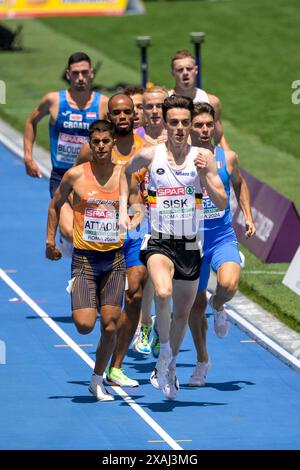 Roma, Italia. 7 giugno 2024. Pieter Sisk, in Belgio, gareggia per 800 metri durante la 26a edizione dei Campionati europei di atletica leggera di Roma 2024 allo Stadio Olimpico di Roma, Italia - venerdì 7 giugno 2024 - Sport, Atletica (foto di Fabrizio Corradetti/LaPresse) crediti: LaPresse/Alamy Live News Foto Stock