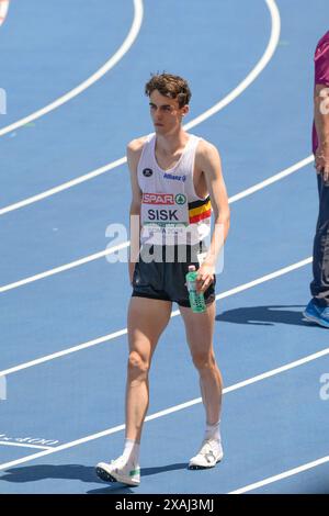 Roma, Italia. 7 giugno 2024. Pieter Sisk, in Belgio, gareggia per 800 metri durante la 26a edizione dei Campionati europei di atletica leggera di Roma 2024 allo Stadio Olimpico di Roma, Italia - venerdì 7 giugno 2024 - Sport, Atletica (foto di Fabrizio Corradetti/LaPresse) crediti: LaPresse/Alamy Live News Foto Stock