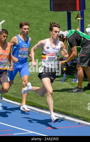 Roma, Italia. 7 giugno 2024. Pieter Sisk, in Belgio, gareggia per 800 metri durante la 26a edizione dei Campionati europei di atletica leggera di Roma 2024 allo Stadio Olimpico di Roma, Italia - venerdì 7 giugno 2024 - Sport, Atletica (foto di Fabrizio Corradetti/LaPresse) crediti: LaPresse/Alamy Live News Foto Stock