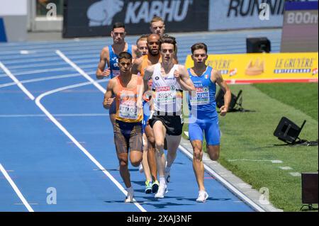 Roma, Italia. 7 giugno 2024. Pieter Sisk, in Belgio, gareggia per 800 metri durante la 26a edizione dei Campionati europei di atletica leggera di Roma 2024 allo Stadio Olimpico di Roma, Italia - venerdì 7 giugno 2024 - Sport, Atletica (foto di Fabrizio Corradetti/LaPresse) crediti: LaPresse/Alamy Live News Foto Stock