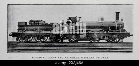 MOTORE MERCI STANDARD 1181, Great Western Railway dall'articolo COSTRUZIONE LOCOMOTIVA INGLESE E AMERICANA. Di Charles Rous-Marten. Dalla rivista Engineering dedicata al progresso industriale volume XVII 1899 The Engineering Magazine Co Foto Stock