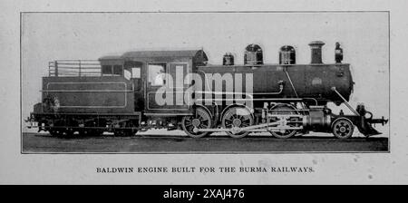 MOTORE BALDWIN COSTRUITO PER LE Ferrovie birmane a partire dall'articolo COSTRUZIONE DI LOCOMOTIVE INGLESI E AMERICANE. Di Charles Rous-Marten. Dalla rivista Engineering dedicata al progresso industriale volume XVII 1899 The Engineering Magazine Co Foto Stock