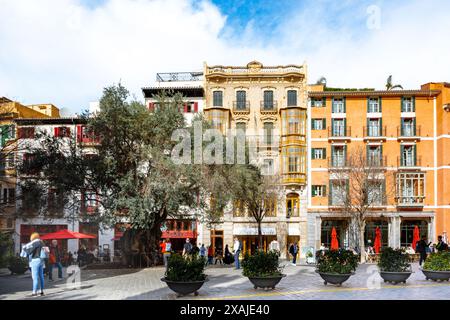 Palma, Isole Baleari, Spagna, architettura classica del quartiere storico di Palma, solo editoriale. Foto Stock