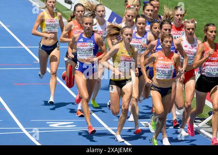 Roma, Italia. 29 maggio 2024. La francese Flavie Renouard gareggia 3000m Steeplechase Women durante la 26a edizione dei Campionati europei di atletica leggera di Roma 2024 allo Stadio Olimpico di Roma, Italia - venerdì 7 giugno 2024 - Sport, Atletica (foto di Fabrizio Corradetti/LaPresse) crediti: LaPresse/Alamy Live News Foto Stock