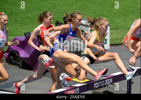 Roma, Italia. 29 maggio 2024. La francese Flavie Renouard gareggia 3000m Steeplechase Women durante la 26a edizione dei Campionati europei di atletica leggera di Roma 2024 allo Stadio Olimpico di Roma, Italia - venerdì 7 giugno 2024 - Sport, Atletica (foto di Fabrizio Corradetti/LaPresse) crediti: LaPresse/Alamy Live News Foto Stock