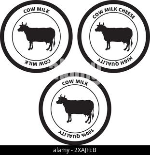 Latte vaccino e formaggio di mucca su sfondo bianco Illustrazione Vettoriale