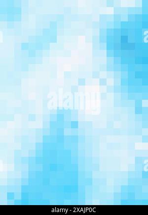 sfondo sfumato tenero: colori blu e bianco tenui, tessera mosaico pixel. copia spazio. Immagine verticale Foto Stock