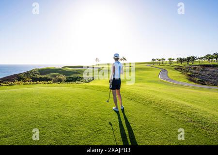 Golfista in lacrime, GC Meloneras, Gran Canaria, Spagna, Europa Foto Stock