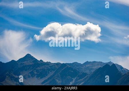 Austria, Serfaus-Fiss-Ladis, catena montuosa. Foto Stock