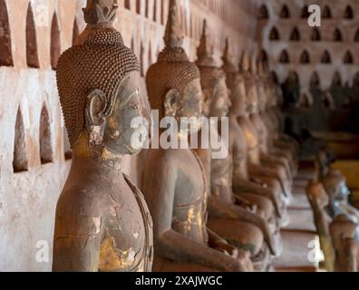 Immagini di Buddha, Wat si Saket o Tempio Sisaket, Vientiane, Laos Foto Stock