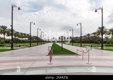 Ingresso principale al Palazzo Za'Abeel, Palazzo dello sceicco Mohammed bin Rashid al Maktoum, Dubai, Emirati Arabi Uniti, Medio Oriente, Asia Foto Stock