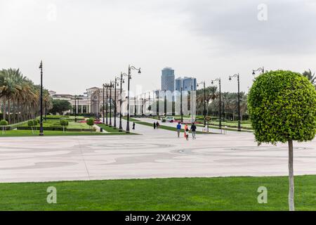 Ingresso principale al Palazzo Za'Abeel, Palazzo dello sceicco Mohammed bin Rashid al Maktoum, Dubai, Emirati Arabi Uniti, Medio Oriente, Asia Foto Stock