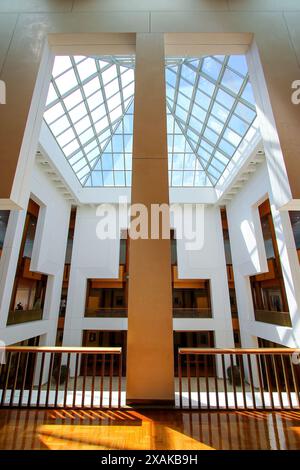 Lobby centrale del Parlamento australiano a Capital Hill a Canberra, territorio della capitale australiana Foto Stock