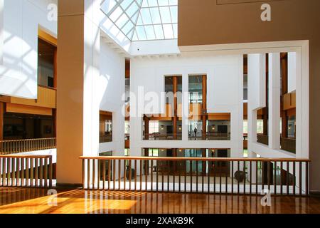 Lobby centrale del Parlamento australiano a Capital Hill a Canberra, territorio della capitale australiana Foto Stock