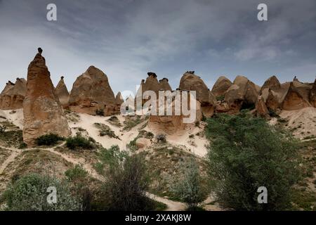 Vista della Imagination Valley in Cappadocia, Turchia Foto Stock