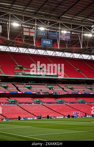 Londra, Regno Unito. 7 giugno 2024. Londra, Inghilterra, 07 giugno 2024: Stadio prima dell'amichevole internazionale tra Inghilterra e Islanda al Wembley Stadium di Londra, Inghilterra. (Pedro Porru/SPP) credito: SPP Sport Press Photo. /Alamy Live News Foto Stock
