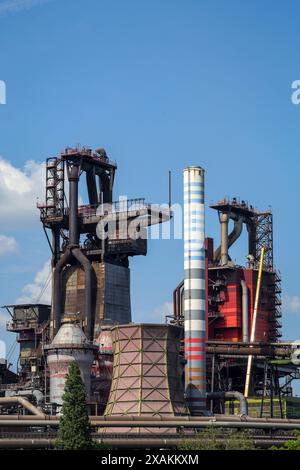 Duisburg, acciaierie ThyssenKrupp, regione della Ruhr, Renania settentrionale-Vestfalia, Germania Foto Stock