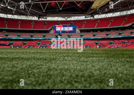 Londra, Regno Unito. 7 giugno 2024. Londra, Inghilterra, 07 giugno 2024: Stadio prima dell'amichevole internazionale tra Inghilterra e Islanda al Wembley Stadium di Londra, Inghilterra. (Pedro Porru/SPP) credito: SPP Sport Press Photo. /Alamy Live News Foto Stock