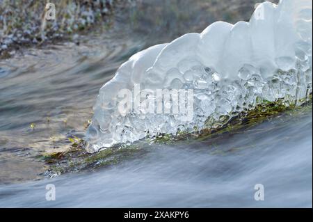 Formazioni di ghiaccio sull'acqua Foto Stock