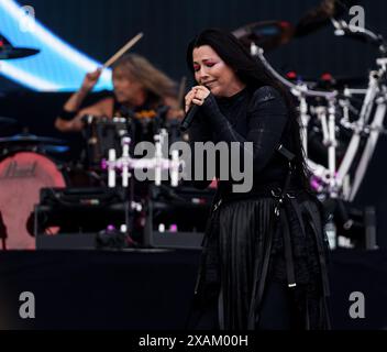 Norje, Svezia, 7 giugno 2024 EVANESCENCE (Stati Uniti) esibendosi allo Sweden Rock Festival Amy Lynn Lee è la co-fondatrice, cantante solista e tastierista Credit: PEO Mšller/Alamy Live News Foto Stock