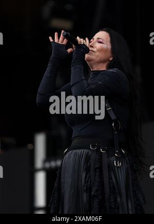 Norje, Svezia, 7 giugno 2024 EVANESCENCE (Stati Uniti) esibendosi allo Sweden Rock Festival Amy Lynn Lee è la co-fondatrice, cantante solista e tastierista Credit: PEO Mšller/Alamy Live News Foto Stock