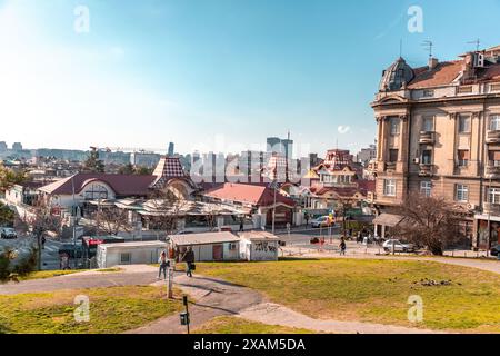 Belgrado, Serbia - 8 FEB 2024: Mercato agricolo Zeleni Venac a Stari Grad, Belgrado, capitale della Serbia. Foto Stock