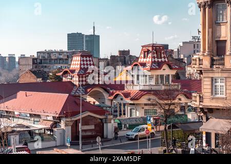 Belgrado, Serbia - 8 FEB 2024: Mercato agricolo Zeleni Venac a Stari Grad, Belgrado, capitale della Serbia. Foto Stock